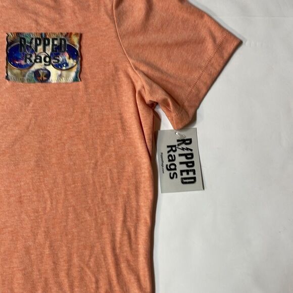 Ripped Rags Womens Coral Distressed Edgy Grunge Deconstructed Tshirt Sz M - Picture 4 of 9
